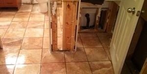 Flooded Bathroom Restoration