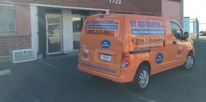 Water Damage Restoration Van Being Prepped